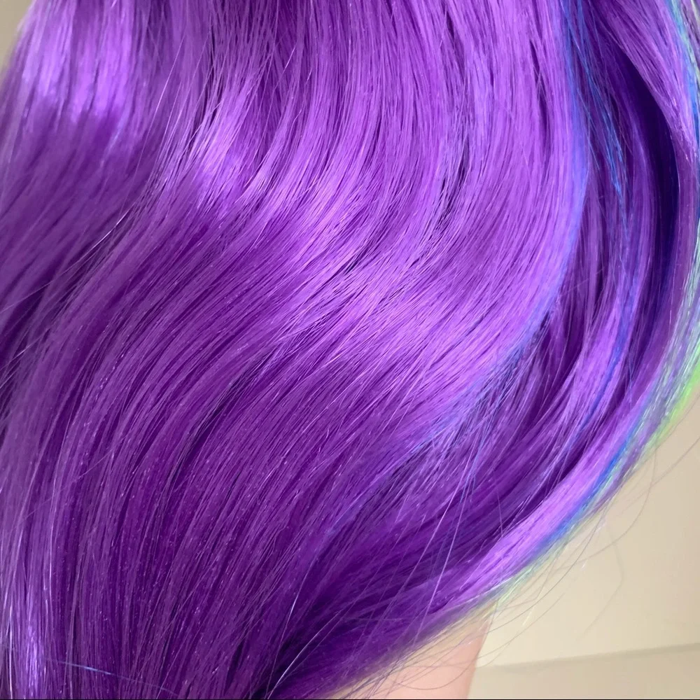 Rainbow wig with bangs